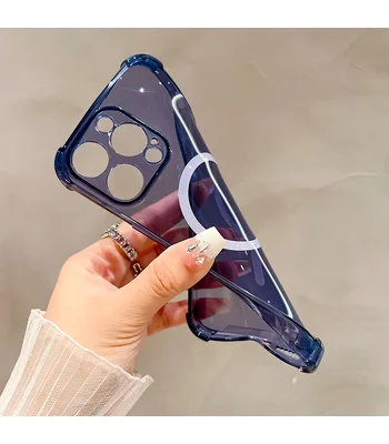 Силиконовый чехол "Clear Magnetic" with MagSafe для Apple iPhone 15 Pro Max Синий