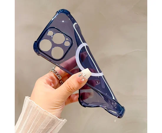 Силіконовий чохол "Clear Magnetic" with MagSafe для Apple iPhone 15 Pro Max Синій