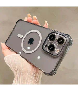 Силиконовый чехол "Clear Magnetic" with MagSafe для Apple iPhone 15 Pro Max Черный