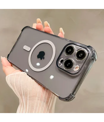 Силіконовий чохол "Clear Magnetic" with MagSafe для Apple iPhone 15 Pro Max Чорний Силіконовий чохол "Clear Magnetic" with MagSafe для Apple iPhone 15 Pro Max Чорний