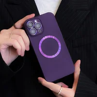 Силиконовый чехол "Thin matte silicone" with MagSafe для Apple iPhone 15 Pro Фиолетовый