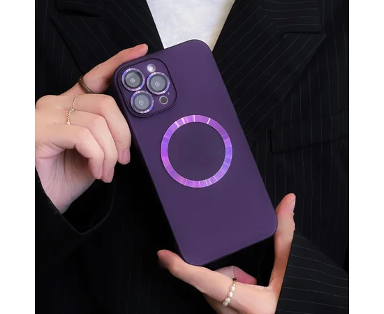 Силиконовый чехол "Thin matte silicone" with MagSafe для Apple iPhone 15 Pro Фиолетовый