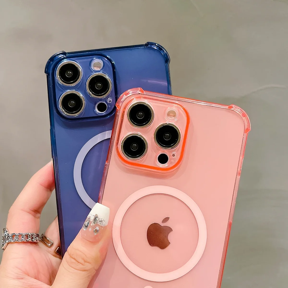 Силиконовый чехол "Clear Magnetic" with MagSafe для Apple iPhone 15 Pro Max Розовый