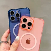 Силиконовый чехол "Clear Magnetic" with MagSafe для Apple iPhone 13 Pro Max Розовый