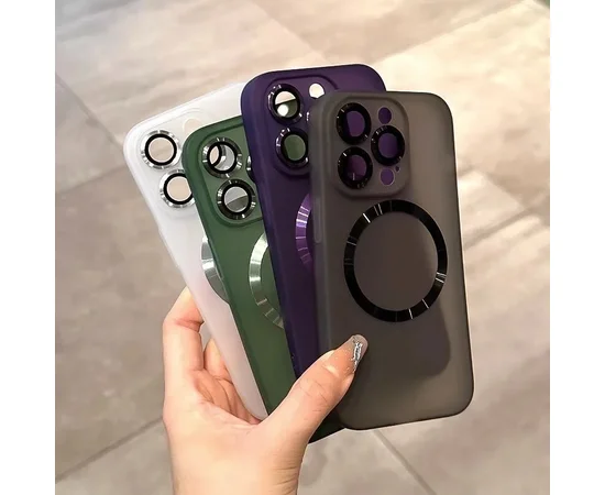 Силіконовий чохол "Thin matte silicone" with MagSafe для Apple iPhone 15 Pro Max Зелений