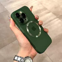 Силіконовий чохол "Thin matte silicone" with MagSafe для Apple iPhone 14 Pro Max Зелений