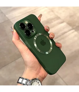 Силіконовий чохол "Thin matte silicone" with MagSafe для Apple iPhone 15 Pro Max Зелений