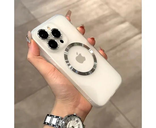 Силиконовый чехол "Thin matte silicone" with MagSafe для Apple iPhone 15 Pro Белый