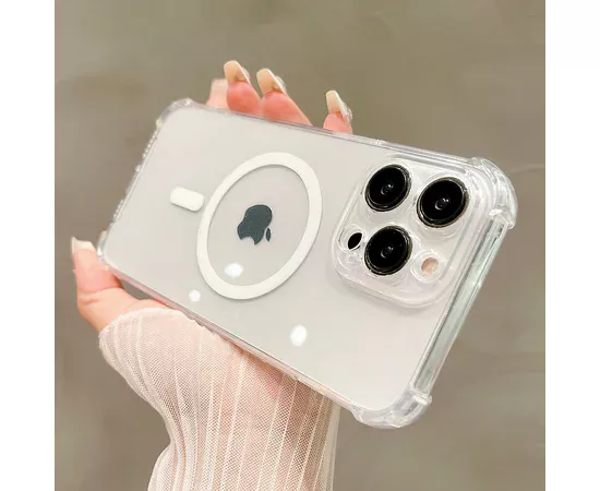 Силиконовый чехол "Clear Magnetic" with MagSafe для Apple iPhone 14 Pro Max Прозрачный