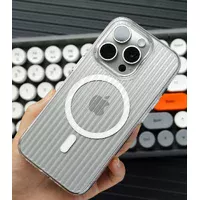 Пластиковий чохол "Luxury Corrugated" with MagSafe для Apple iPhone 15 Pro Прозорий