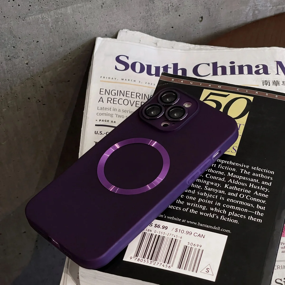 Силіконовий чохол "Thin matte silicone" with MagSafe для Apple iPhone 15 Pro Фіолетовий