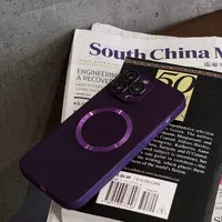 Силіконовий чохол "Thin matte silicone" with MagSafe для Apple iPhone 15 Pro Фіолетовий