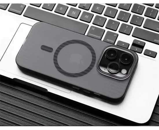 Пластиковий чохол "Luxury Corrugated" with MagSafe для Apple iPhone 14 Pro Max Чорний