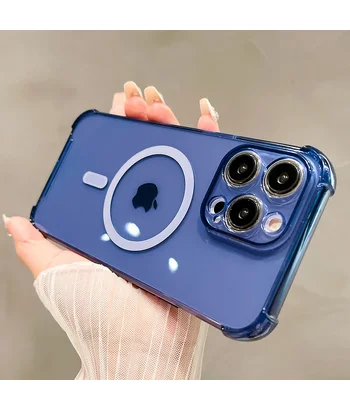 Силіконовий чохол "Clear Magnetic" with MagSafe для Apple iPhone 14 Pro Max Синій