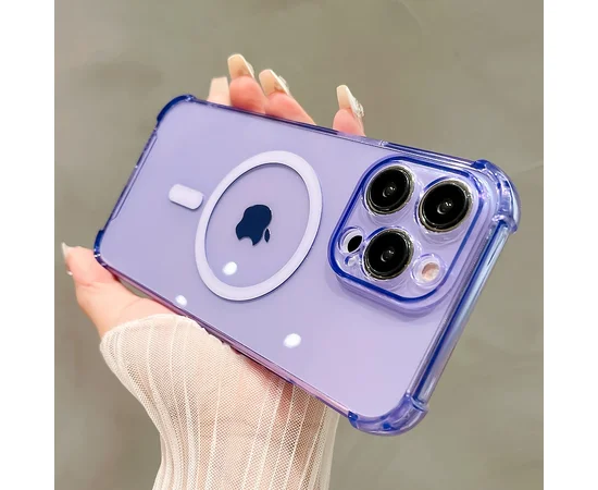 Силіконовий чохол "Clear Magnetic" with MagSafe для Apple iPhone 13 Pro Max Фіолетовий