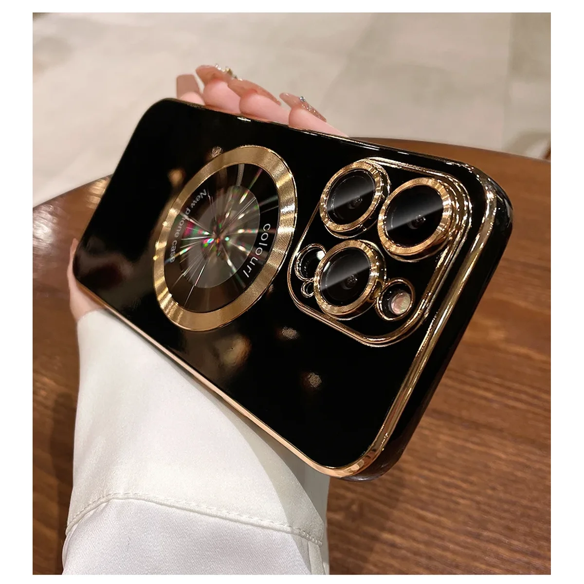 Силиконовый чехол "Diamond Plating" with MagSafe для Apple iPhone 13 Pro Max Черный