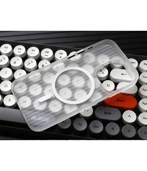 Пластиковый чехол "Luxury Corrugated" with MagSafe для Apple iPhone 15 Pro Max Прозрачный