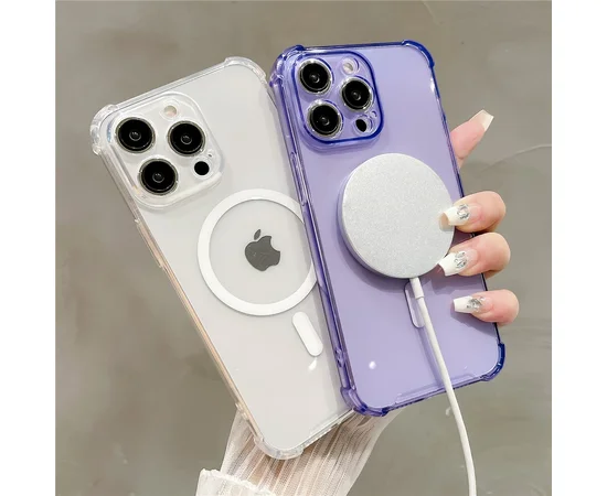 Силіконовий чохол "Clear Magnetic" with MagSafe для Apple iPhone 15 Pro Прозорий