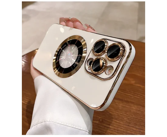 Силіконовий чохол "Diamond Plating" with MagSafe для Apple iPhone 13 Pro Max Білий