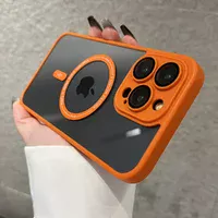 Силіконовий чохол "Acrylic Magnetic" with MagSafe для Apple iPhone 12 Pro Max Помаранчевий