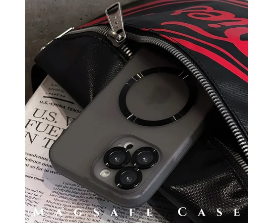 Силиконовый чехол "Thin matte silicone" with MagSafe для Apple iPhone 14 Pro Max Серый