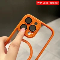 Силіконовий чохол "Acrylic Magnetic" with MagSafe для Apple iPhone 12 Pro Max Помаранчевий