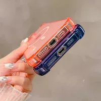 Силиконовый чехол "Clear Magnetic" with MagSafe для Apple iPhone 15 Pro Max Синий