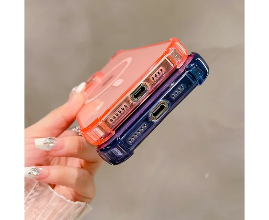 Силиконовый чехол "Clear Magnetic" with MagSafe для Apple iPhone 15 Pro Max Розовый