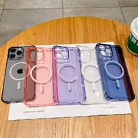 Силиконовый чехол "Clear Magnetic" with MagSafe для Apple iPhone 15 Pro Фиолетовый