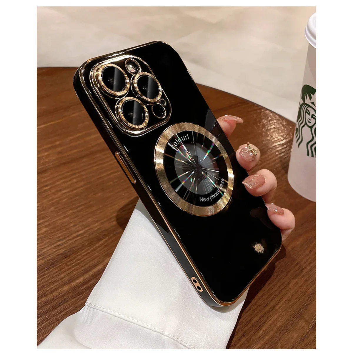 Силиконовый чехол "Diamond Plating" with MagSafe для Apple iPhone 13 Pro Max Черный