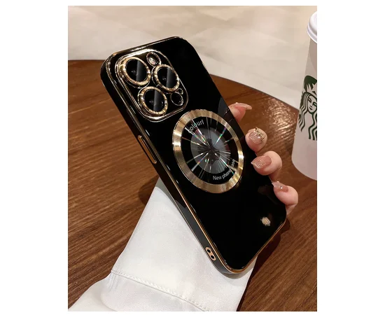 Силіконовий чохол "Diamond Plating" with MagSafe для Apple iPhone 13 Pro Max Чорний