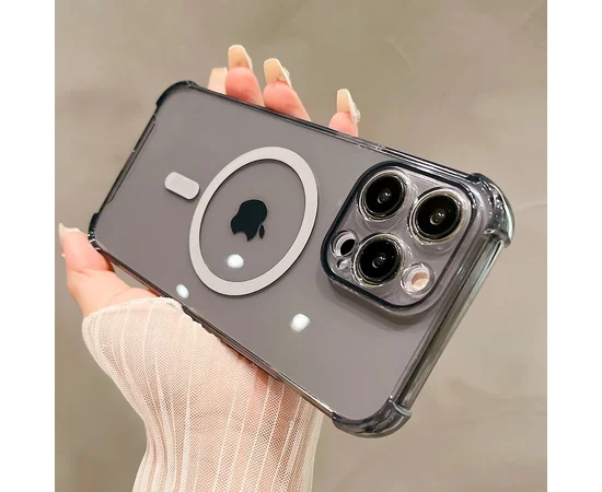 Силіконовий чохол "Clear Magnetic" with MagSafe для Apple iPhone 15 Pro Max Чорний