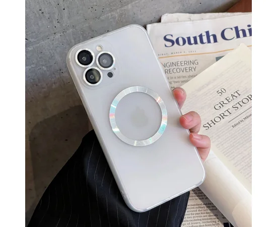 Силиконовый чехол "Thin matte silicone" with MagSafe для Apple iPhone 15 Pro Белый