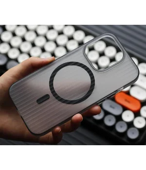 Пластиковый чехол "Luxury Corrugated" with MagSafe для Apple iPhone 14 Pro Max Черный