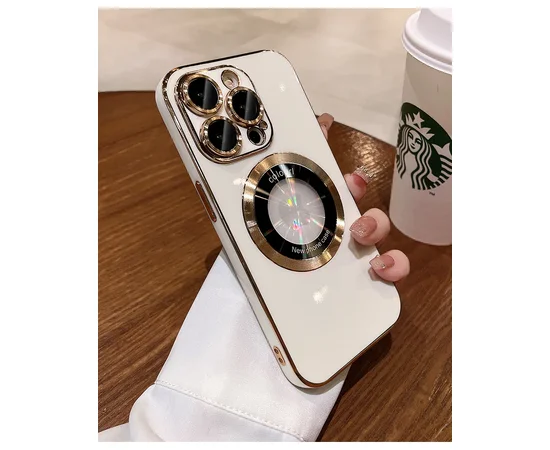 Силіконовий чохол "Diamond Plating" with MagSafe для Apple iPhone 13 Pro Max Білий