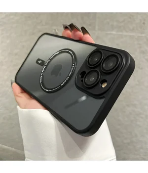 Силиконовый чехол "Acrylic Magnetic" with MagSafe для Apple iPhone 15 Pro Черный