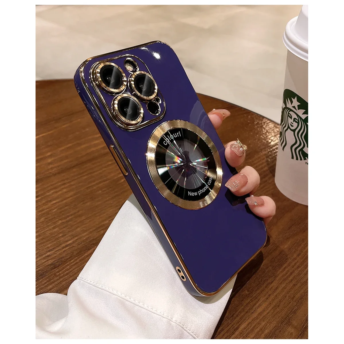 Силиконовый чехол "Diamond Plating" with MagSafe для Apple iPhone 14 Pro Max Фиолетовый