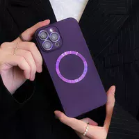 Силіконовий чохол "Thin matte silicone" with MagSafe для Apple iPhone 15 Pro Фіолетовий