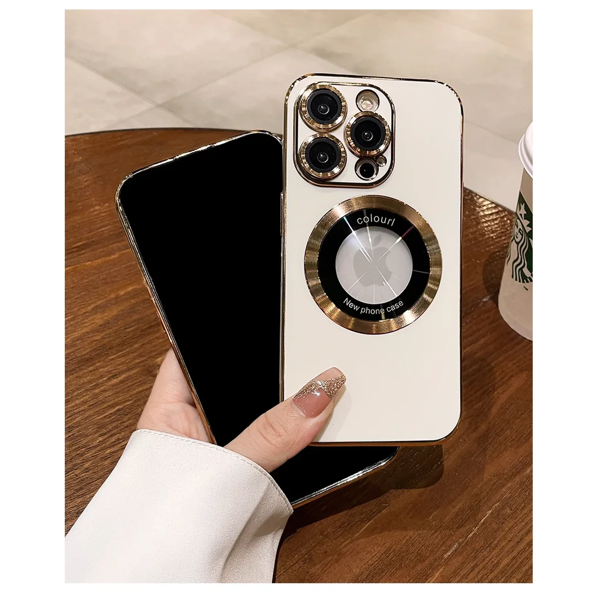 Силиконовый чехол "Diamond Plating" with MagSafe для Apple iPhone 13 Pro Max Белый