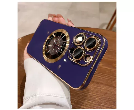 Силіконовий чохол "Diamond Plating" with MagSafe для Apple iPhone 15 Pro Max Фіолетовий