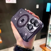 Силіконовий чохол "Micro Plating" with MagSafe для Apple iPhone 15 Pro Фіолетовий