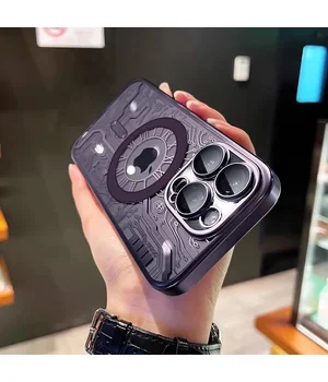 Силиконовый чехол "Micro Plating" with MagSafe для Apple iPhone 15 Pro Фиолетовый