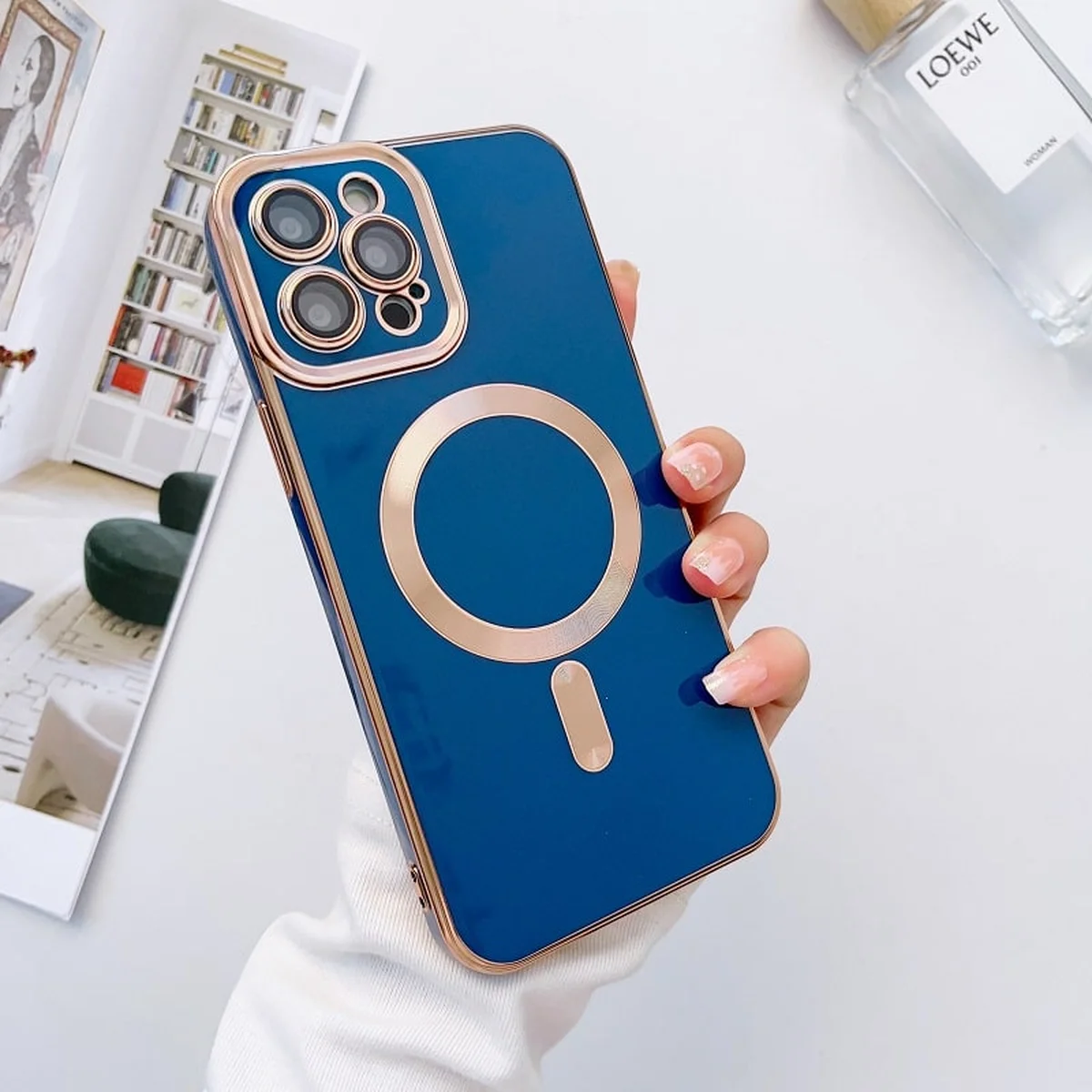 Силіконовий чохол "Luxury Plating" with MagSafe для Apple iPhone 15 Pro Синій