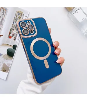 Силіконовий чохол "Luxury Plating" with MagSafe для Apple iPhone 12 Pro Max Синій