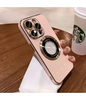 Силіконовий чохол "Diamond Plating" with MagSafe для Apple iPhone 15 Pro Max Пудровий