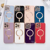 Силиконовый чехол "Luxury Plating" with MagSafe для Apple iPhone 14 Pro Max Синий