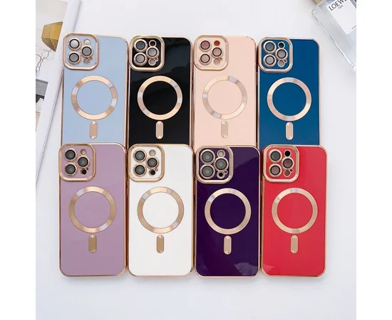 Силиконовый чехол "Luxury Plating" with MagSafe для Apple iPhone 12 Pro Max Rose Red