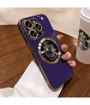 Силиконовый чехол "Diamond Plating" with MagSafe для Apple iPhone 13 Pro Max Темно-фиолетовый