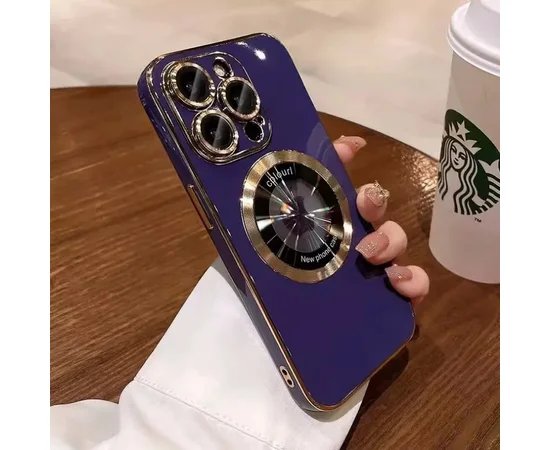 Силиконовый чехол "Diamond Plating" with MagSafe для Apple iPhone 13 Pro Max Темно-фиолетовый