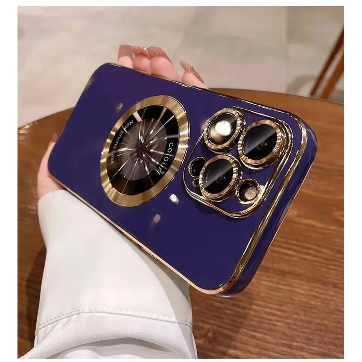 Силиконовый чехол "Diamond Plating" with MagSafe для Apple iPhone 13 Pro Max Темно-фиолетовый